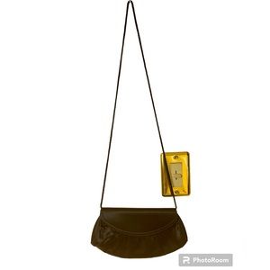 La Regale Black Clutch Crossbody Satin Fabric 10” x 5.5” Strap extension 20”